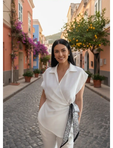 Bluzka Amalfi z wiązaną apaszką