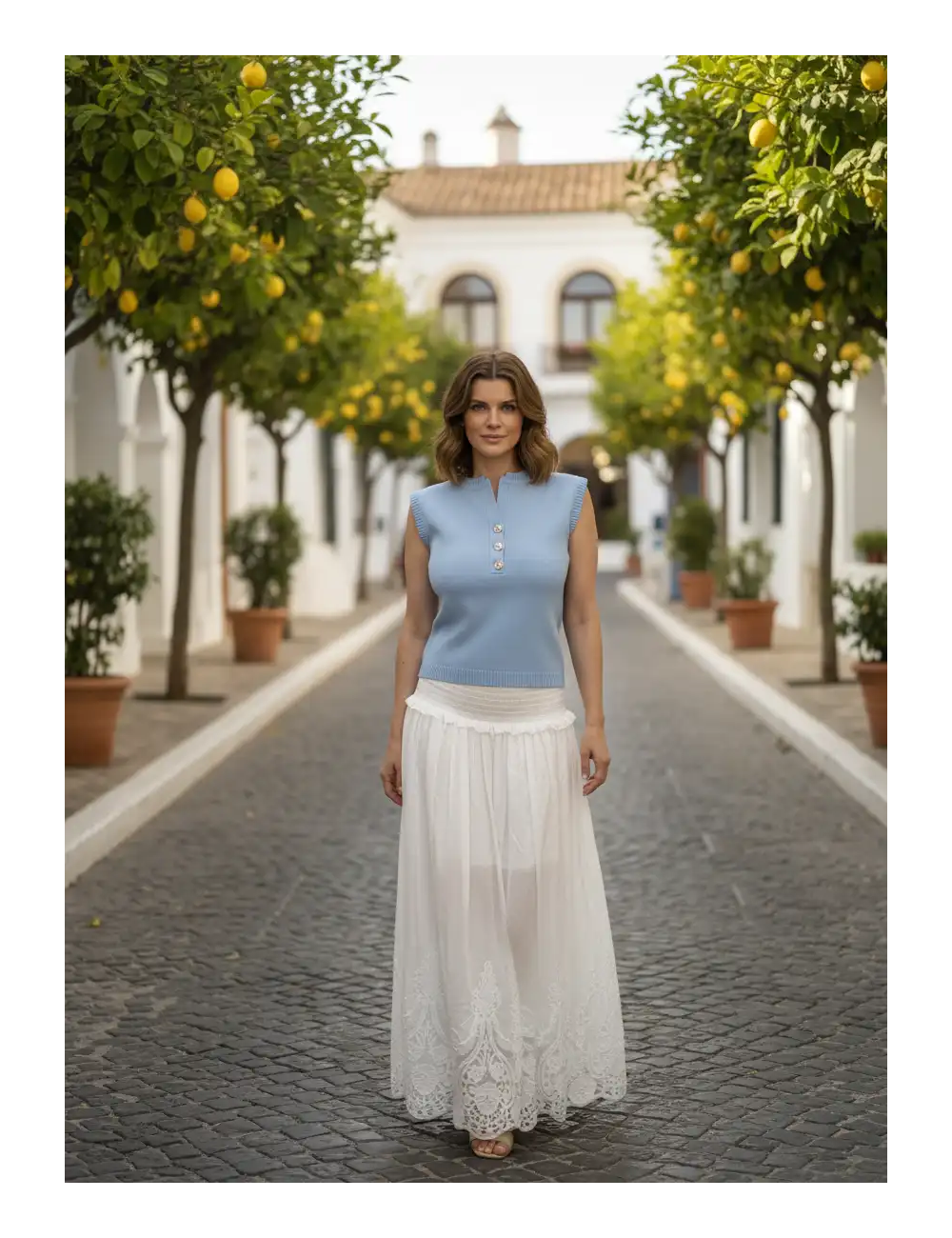 Kamizelka Amalfi ze srebrnymi guzikami