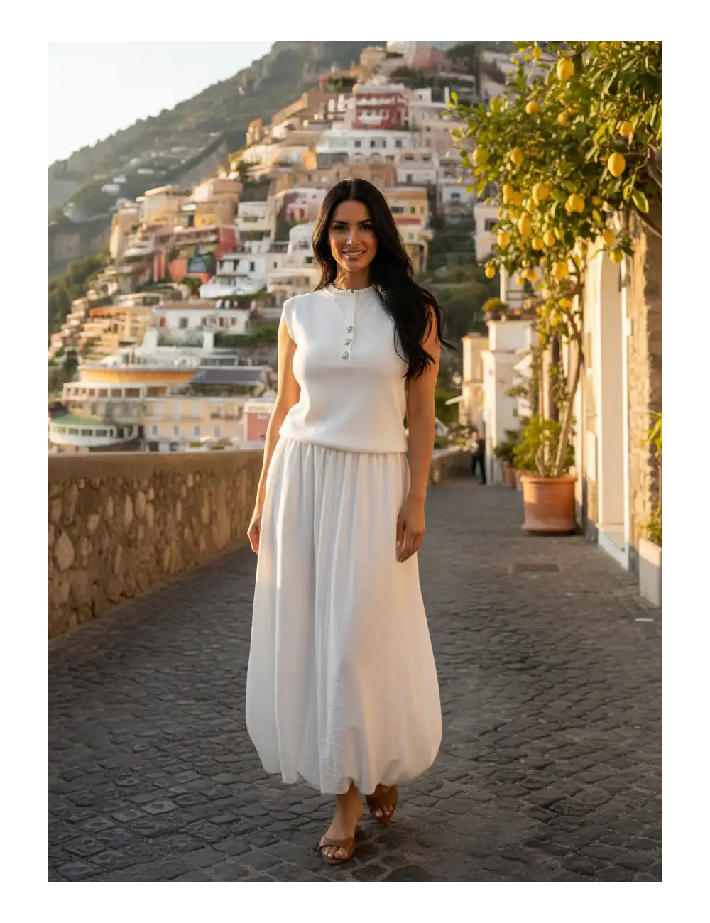 Kamizelka Amalfi ze srebrnymi guzikami