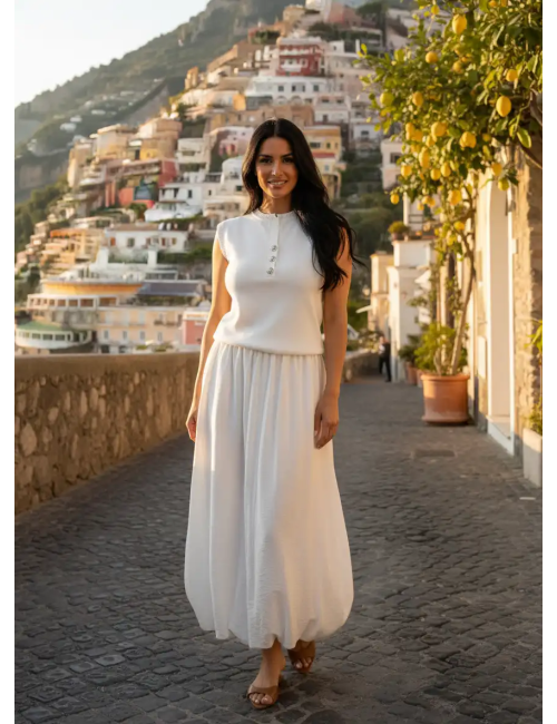 Kamizelka Amalfi ze srebrnymi guzikami