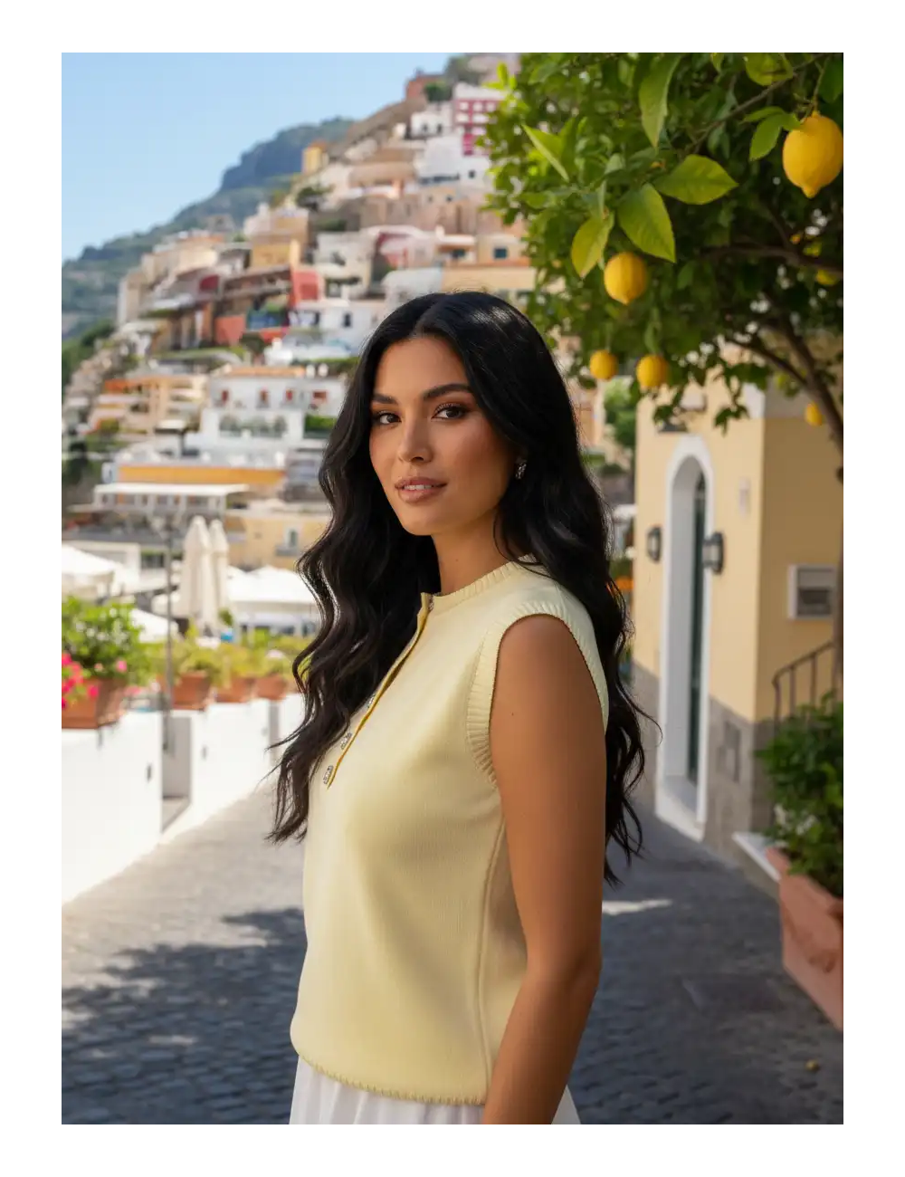 Kamizelka Amalfi ze srebrnymi guzikami