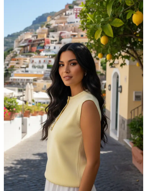 Kamizelka Amalfi ze srebrnymi guzikami