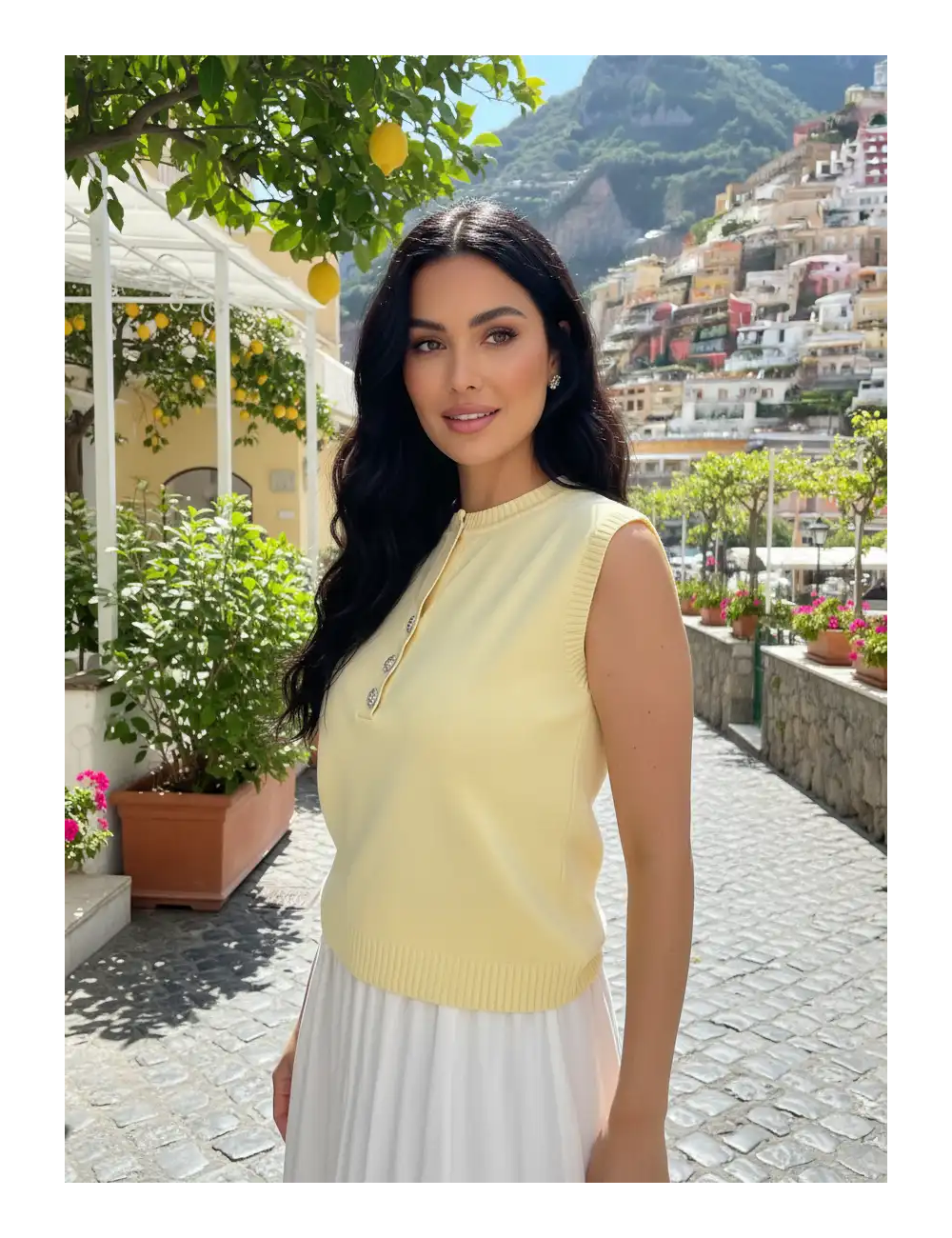 Kamizelka Amalfi ze srebrnymi guzikami