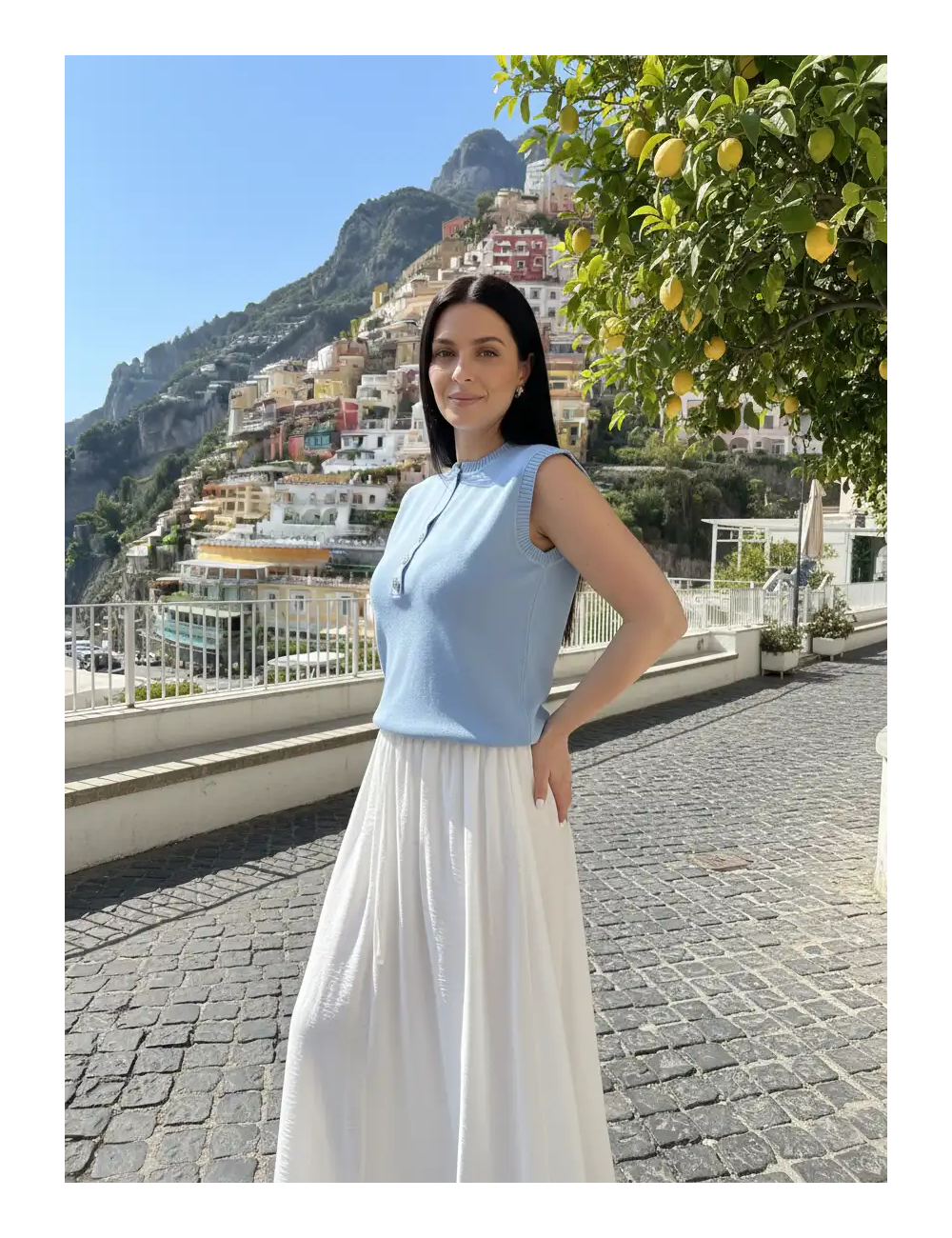 Kamizelka Amalfi ze srebrnymi guzikami