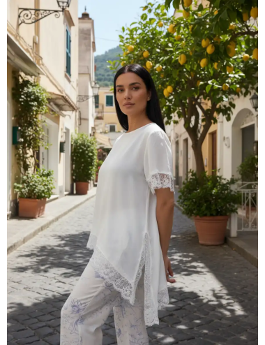 Asymetryczna bluzka z koronką Bellagio Lace