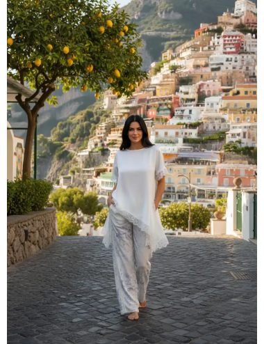 Asymetryczna bluzka z koronką Bellagio Lace