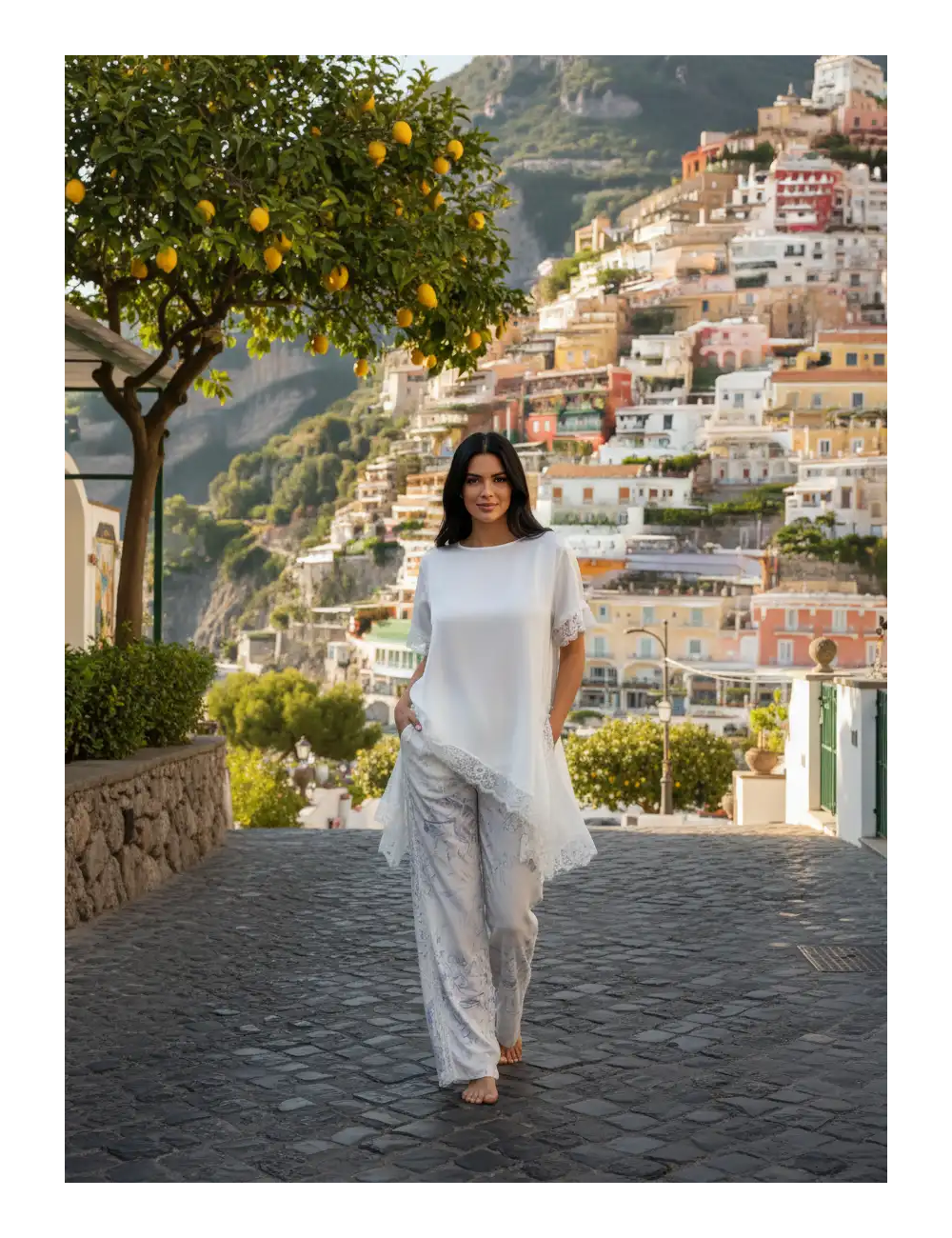 Asymetryczna bluzka z koronką Bellagio Lace