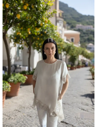 Asymetryczna bluzka z koronką Bellagio Lace