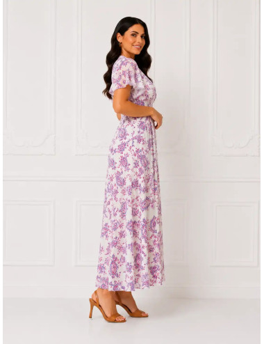 Zwiewna sukienka maxi Pink Paisley