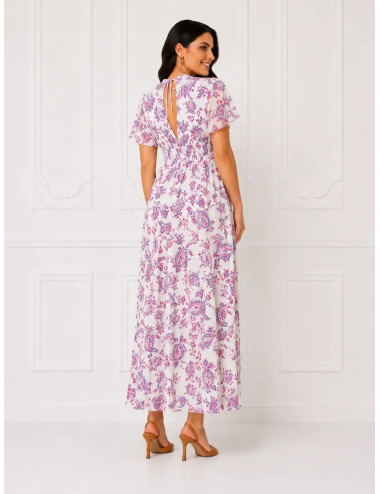 Zwiewna sukienka maxi Pink Paisley