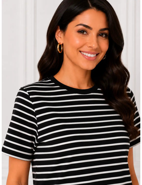 T-shirt Riviera Stripes czarno-biały