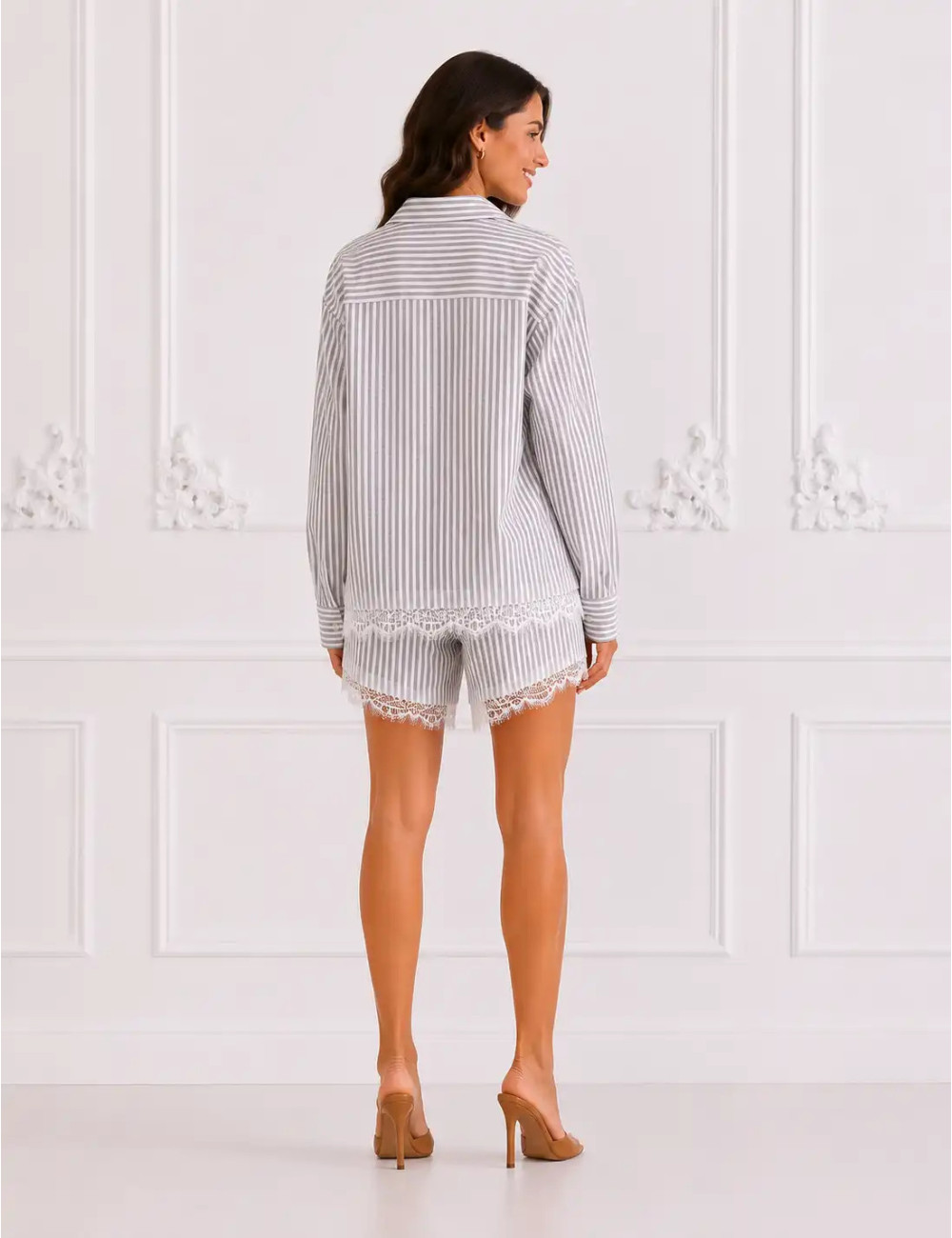 Komplet koszula i szorty z koronką Lace Breeze Set