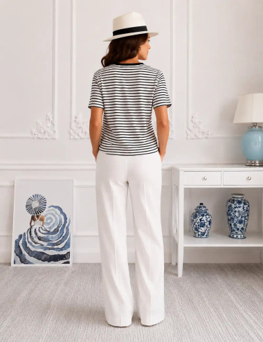 T-shirt Riviera Stripes biało-czarny