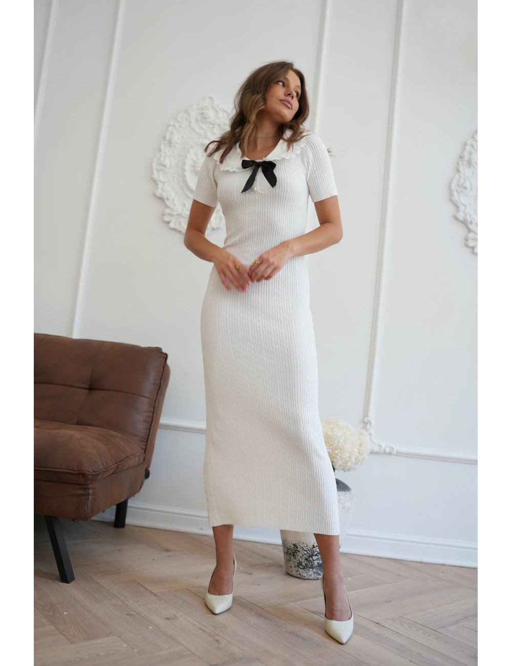 Dzianinowa sukienka maxi Odette
