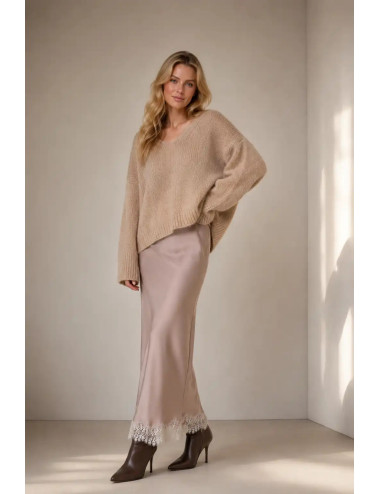 Otulający sweter z alpaki Mia