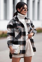 Kurtka koszulowa oversize w kratę CHECKERED BROWN 1