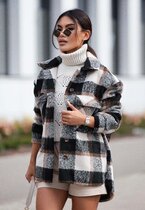 Kurtka koszulowa oversize w kratę CHECKERED BROWN 4