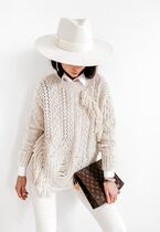 Sweter midi z frędzlami FRINGE ECRU 1