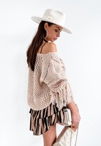 Sweter z frędzlami FRINGE BEIGE 4