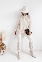 Sweter midi z frędzlami FRINGE ECRU 2