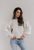 Sweter z ręcznie robionymi frędzlami FRINGE BEIGE 3