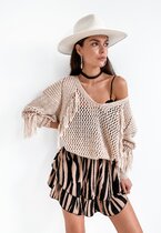 Sweter z frędzlami FRINGE BEIGE 0