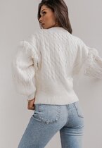 Sweter z ręcznie robionymi frędzlami FRINGE BEIGE 1