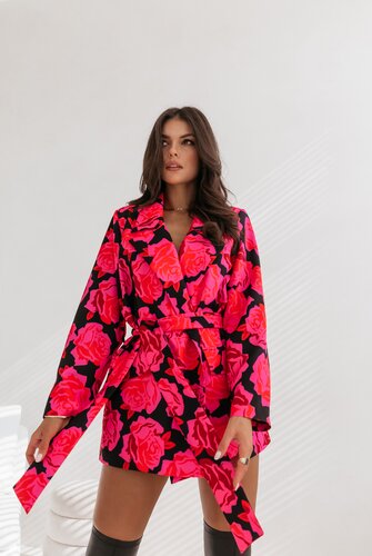 Marynarka z wiązaniem w kwiecisty print MARBELLA ROSES 1